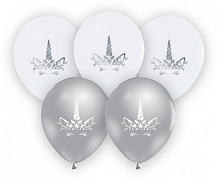 Baloane latex - GOD BALOANE LATEX Unicorn balloon, 30cm, 5/set GZ-JNR5