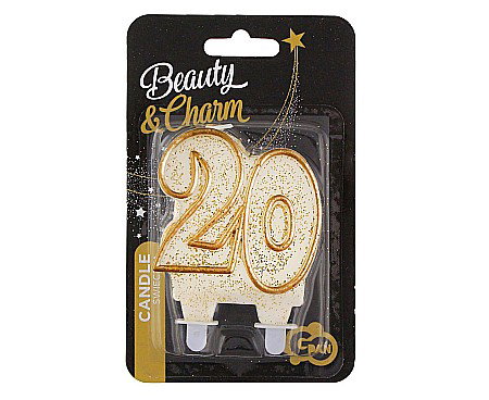 GOD LUMANARI TORT Number 20, gold outline, 6.5cm PF-SCZK20 [2]