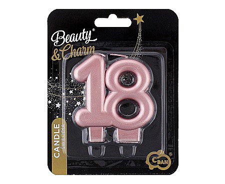 GOD LUMANARI TORT Number 18, rose gold metallic, 8cm PF-SCRZ18 [1]