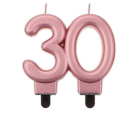 ARTICOLE PARTY - GOD LUMANARI TORT Number 30, rose gold metallic, 8cm PF-SCRZ30