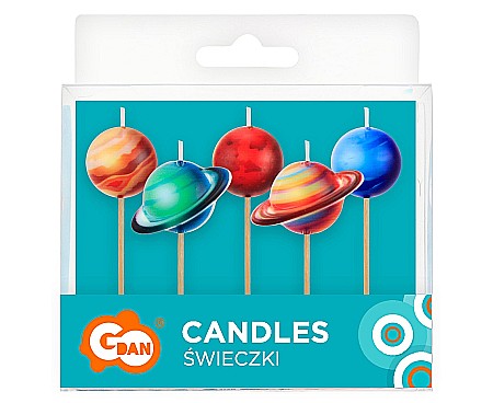 GOD LUMANARI TORT Pick candles Planets, 7cm, 5/set SF-SPPL [1]