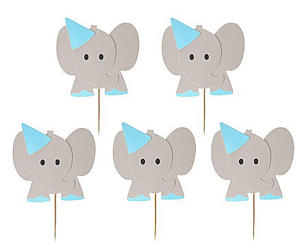 GOD DECORATIUNI PENTRU BRIOSE Elephants, blue, 10/set RV-PSNI [0]