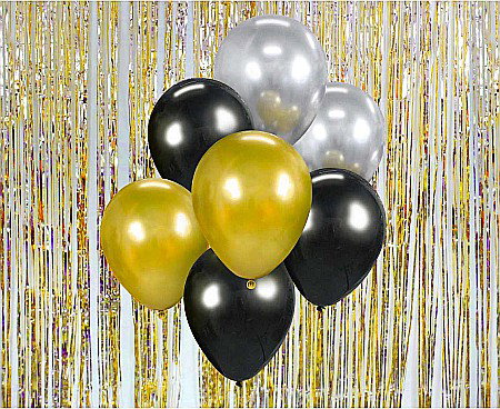 GOD BALOANE Balloon Bouquet B&C, 30cm, auriu,ag, negru 7/set BB-ZSC7 [1]