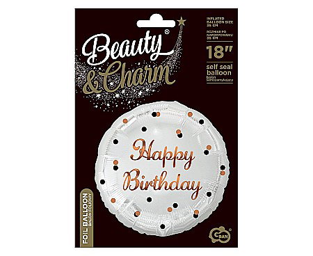 GOD BALON FOLIE ALUMINIU B&C Happy Birthday, white, rose-gold, 45cm FG-OHBB [1]