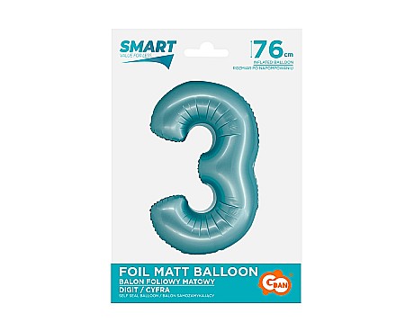 GOD BALON FOLIE ALUMINIU SMART 3 MAT LIGHT BLUE 76CM CH-SJN3 [1]