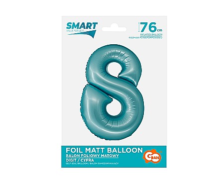 GOD BALON FOLIE ALUMINIU SMART 8 MAT LIGHT BLUE 76CM CH-SJN8 [1]