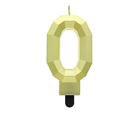 ARTICOLE PARTY - GOD LUMANARI TORT Number 0, Diamond, metallic gold, 7.6cm PF-SDZ0