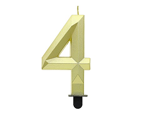 ARTICOLE PARTY - GOD LUMANARI TORT Number 4, Diamond, metallic gold, 7.6cm PF-SDZ4