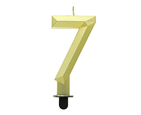 ARTICOLE PARTY - GOD LUMANARI TORT Number 7, Diamond, metallic gold, 7.6cm PF-SDZ7