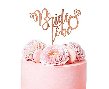Articole Nunta, Bridal Party - GOD DECORATIUNI DIN LEMN PENTRU TORT Bride to be, rose gold RV-DBBR