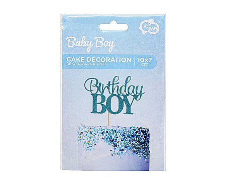 GOD DECORATIUNI PENTRU TORT Birthday Boy, glitter blue, 10*7cm PF-DPBB [1]