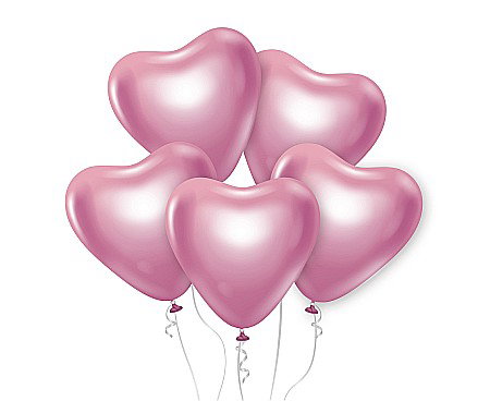Baloane latex - GOD BALOANE LATEX B&C, 30cm, platinum light pink hearts, 6/set CB-S6LJ
