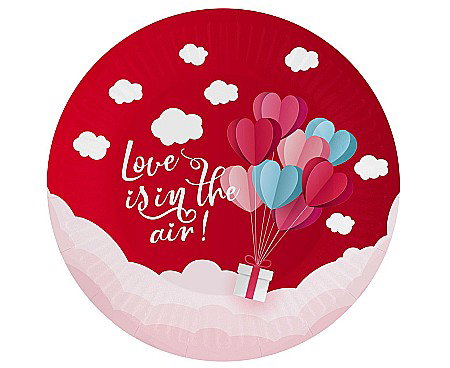 Ziua indragostitilor & Dragobete - GOD FARFURII CARTON Love Is In The Air, red, 18cm 6/set PG-TLC6