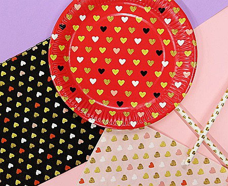 GOD FARFURII CARTON XOXO, red 18cm 6/set PG-TXC6 [1]