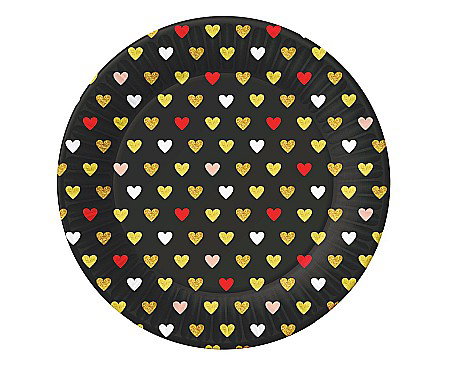 Farfurii/ Pahare/ Servetele/ Paie/ Tacamuri/ Fete masa - GOD FARFURII CARTON Xoxo collection black, 18cm 6/set PG-TXK6