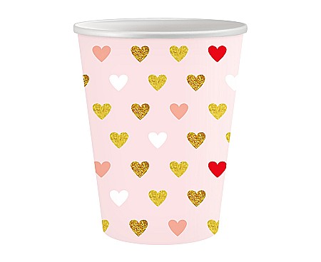 Servetele/ Farfurii/ Pahare/ Paie Craciun - GOD PAHARE CARTON XOXO collection, pink, 250ml 6/set PG-KXR6