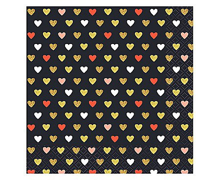 DE SEZON - GOD SERVETELE 33*33CM 20/SET XOXO COLLECTION NEGRU PG-SXK2
