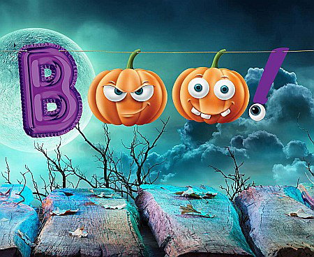 GOD GHIRLANDA DIN HARTIE Boo, purple, orange, 150cm RV-GPBO [1]