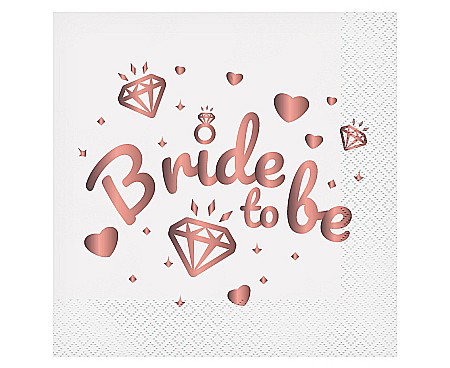 Articole Nunta, Bridal Party - GOD SERVETELE 33*33CM 20/SET BRIDE TO BE ALBE PW-SBBB