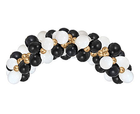 Baloane latex - GOD GHIRLANDA DIN BALOANE B&C white, gold and black, 70 pcs GB-ZC70