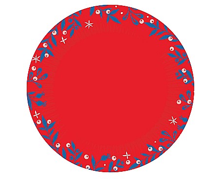 DE SEZON - GOD FARFURII CARTON Let It Snow, red, 18cm 6/set PG-TLSC