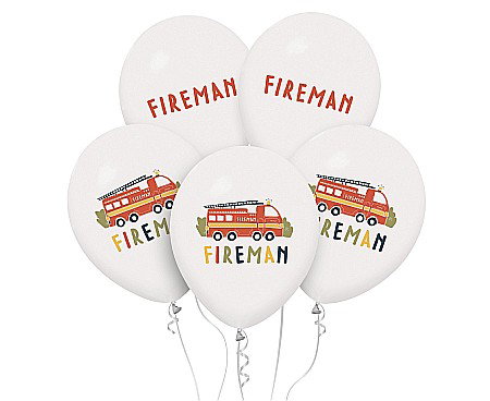 GOD BALOANE LATEX Fireman balloons, 30cm 5/set GZ-FIR5 [0]