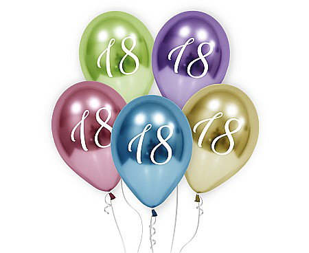 Baloane latex - GOD BALOANE LATEX "18" balloons, platinum, 30cm 5/set GZ-18P5