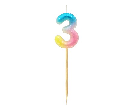 GOD LUMANARI TORT Number 3, pastel ombre, 4.5cm SF-POP3 [1]