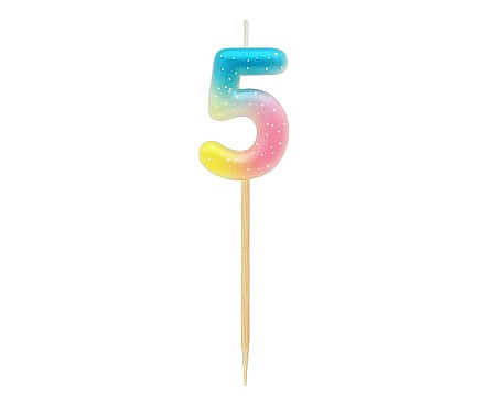 GOD LUMANARI TORT Number 5, pastel ombre, 4.5cm SF-POP5 [1]