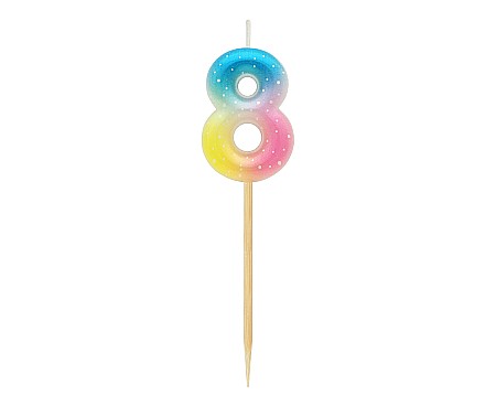 GOD LUMANARI TORT Number 8, pastel ombre, 4.5cm SF-POP8 [1]