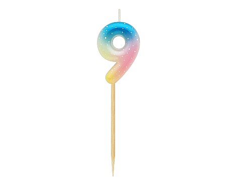 GOD LUMANARI TORT Number 9, pastel ombre, 4.5cm SF-POP9 [1]