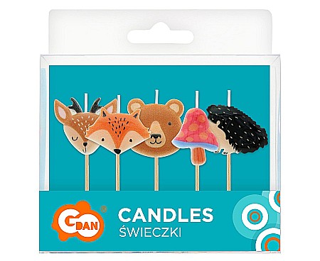 GOD LUMANARI TORT Pick candles, Forest animals, 8cm, 5/set SF-PZWL [1]