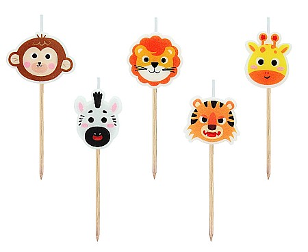 Decoratiuni/ Lumanari Tort/ Briose - GOD LUMANARI TORT Safari, 7cm 5/set SF-PSAF