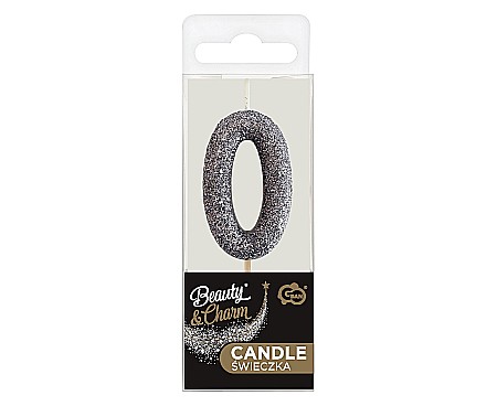 GOD LUMANARI TORT B&C Number 0, glitter black, 11.5cm BH-SPC0 [2]