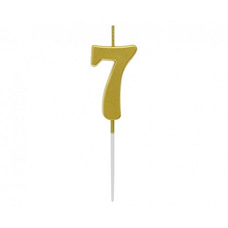 ARTICOLE PARTY - GOD LUMANARI TORT B&C Number 7, metallic gold, 9.5*2.3cm BH-SPZ7