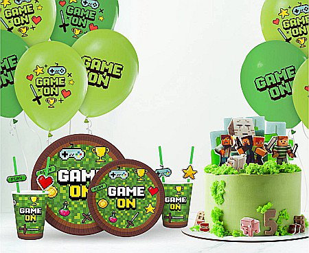 BALOANE LATEX Balloons Game On, 30cm, green 5/set GZ-GAMO [1]