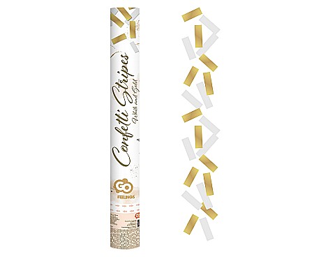 ARTICOLE PARTY - GOD CONFETTI Confetti cannon B&C, gold and white stripes, 40cm KP-ZBPP