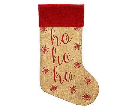 Costume/ Costumatii Craciun si accesorii - GOD DECORATIUNE CRACIUN SOSETA Christmas sock jute HO HO HO, 46cm NW-SSHO