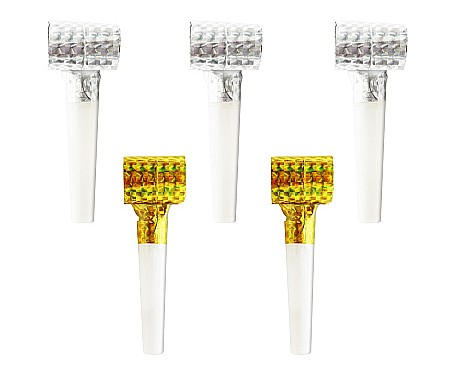 GOD FLUIERE DIN HARTIE PARTY Holographic blowouts, 25cm, gold-silver 5/set PZ-THZS [0]