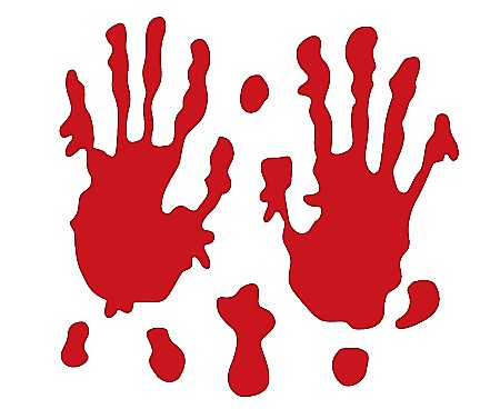 Halloween - GOD STICKER CU GEL BLOODY HANDS 20*20CM PF-NZZD