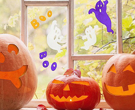 Halloween - GOD STICKER CU GEL GHOSTS - BOO, 20*20CM PF-NZDB