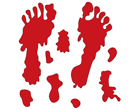 Halloween - GOD STICKER CU GEL BLOODY FEET 20*20CM PF-NZZS