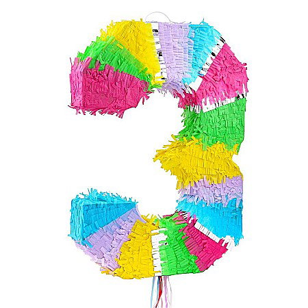 ARTICOLE PARTY - GOD PINATA PARTY CIFRA 3 50*35*7.5CM PASTEL WM-PCP3