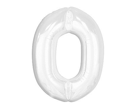 Baloane si accesorii - GOD BALON FOLIE ALUMINIU B&C Number 0, white, 92cm CH-B9B0