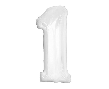 Baloane si accesorii - GOD BALON FOLIE ALUMINIU B&C Number 1, white, 92cm CH-B9B1