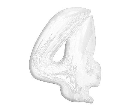 Baloane si accesorii - GOD BALON FOLIE ALUMINIU B&C Number 4, white, 92cm CH-B9B4