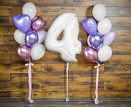 GOD BALON FOLIE ALUMINIU B&C Number 4, white, 92cm CH-B9B4 [1]