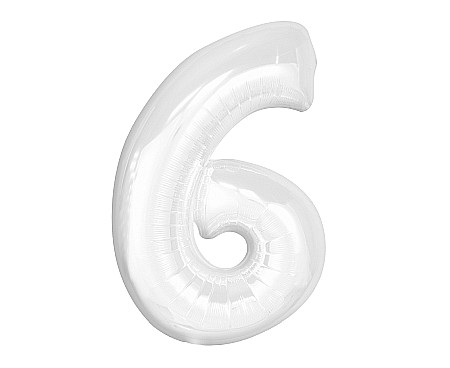 Baloane si accesorii - GOD BALON FOLIE ALUMINIU B&C Number 6, white, 92cm CH-B9B6