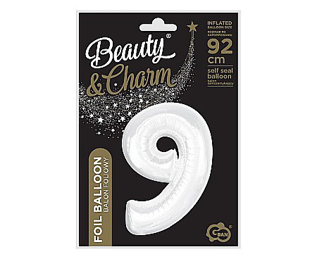 GOD BALON FOLIE ALUMINIU B&C Number 9, white, 92cm CH-B9B9 [2]