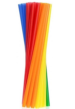 Farfurii/ Pahare/ Servetele/ Paie/ Tacamuri/ Fete masa - GOD PAIE DIN PLASTIC PENTRU BAUTURI Reusable straws, 19cm 10/set RW-10KR
